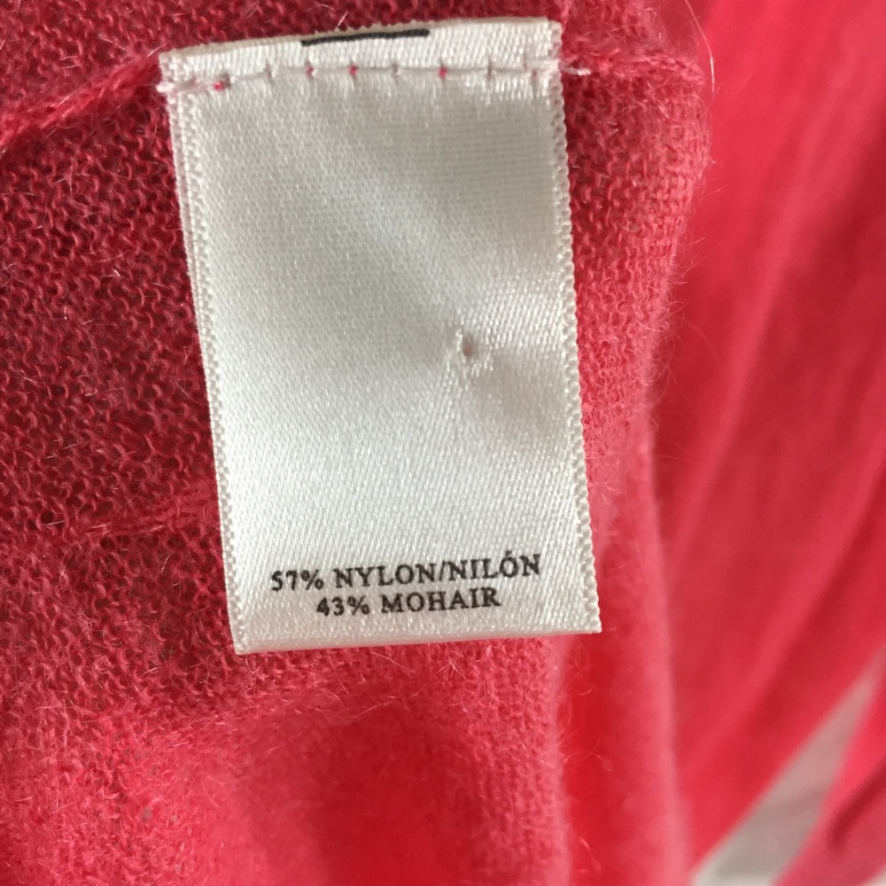 Coral Pink Mohair Longline Cardigan Sweater - M - Picture 7 of 8